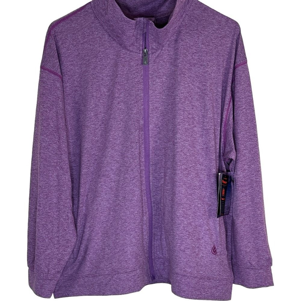 Gymwrap CloudKNIT Power Jacket Purple Heather Full Zip Plus Size 1X NWT - Picture 11 of 14
